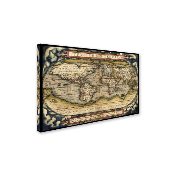 Vintage Lavoie 'Cosmos Ortelius World Map 157 ' Canvas Art,30x47